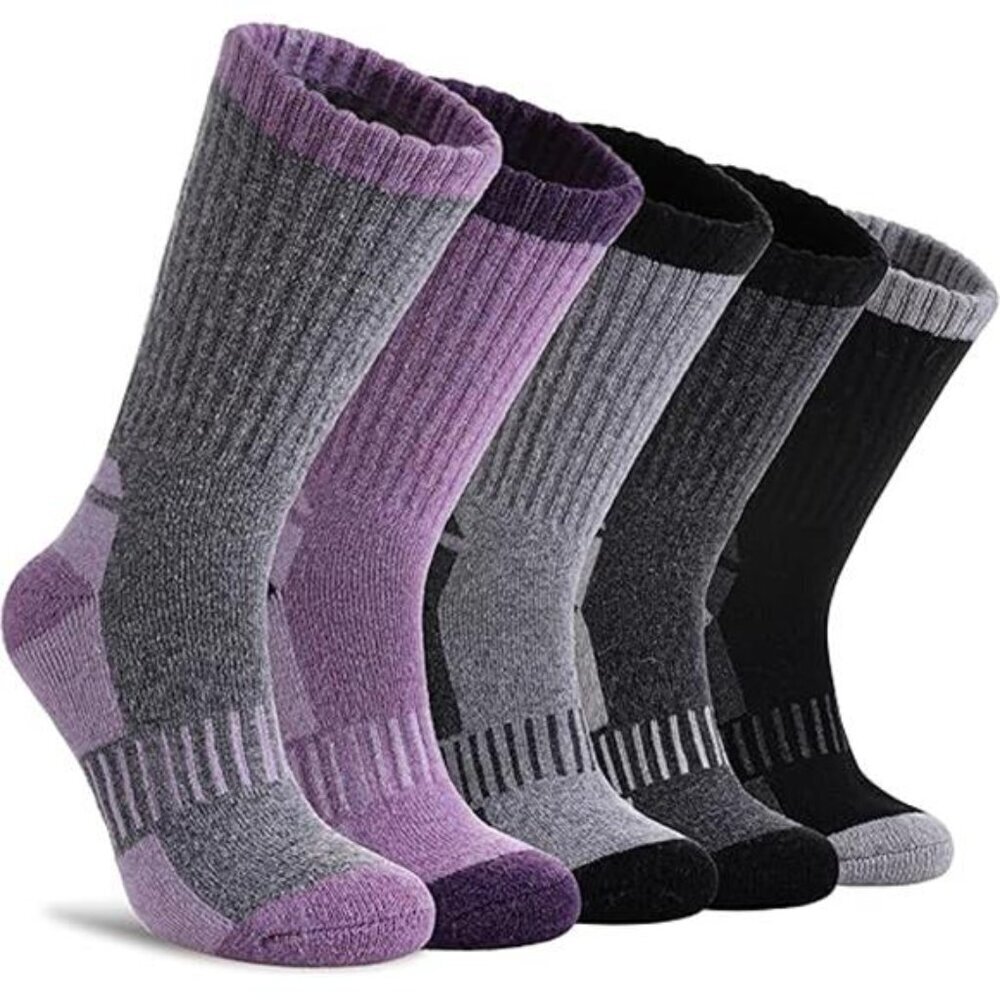Cozy Merino Wool Crew Socks for Women - Thermal Hiking Boot Wear - Picture 7 of 7